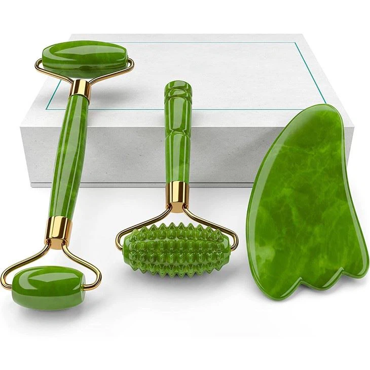 100% tiag tiag Jade Ridged cov menyuam lub qhov muag massager