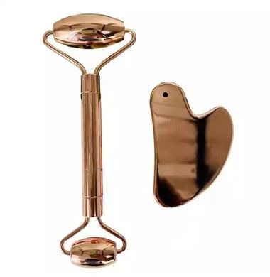 304 Stainless Hlau Rose Kub Lub ntsej muag Cov Menyuam Thiab Gua Sha Teeb