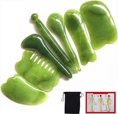 7 daim ntawm gua sha ntsej muag khoom siv
