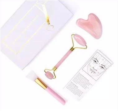 Lub pov haum Handheld Rose Quartz Jade Cov Menyuam Gua Sha Teeb
