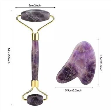 Noiseless Amethyst Jade Cov Menyuam Thiab Guasha Tool