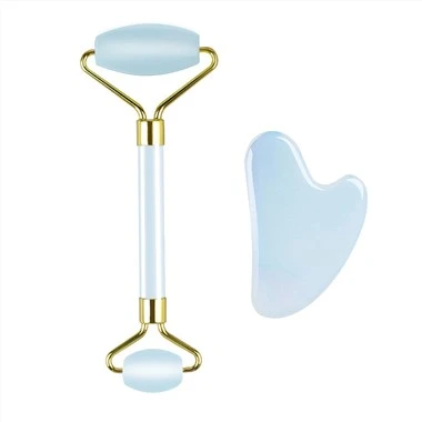 Opal Jade Roller Thiab Gua Sha Cov Cuab Yeej Teeb