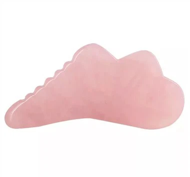 Rose Crystal Quartz Jade Guasha cuab yeej