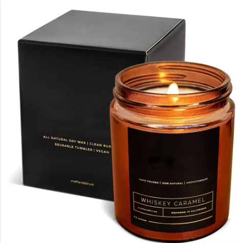Natural Soy Wax Sticker Glass Jar Candles For Home Fragrance